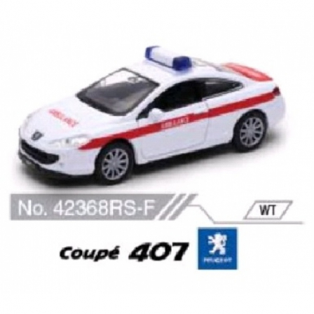 Машина металл 4.75" peugeot 207 инерц. открыв. двери в дисплее уп-12шт в кор.2*6уп