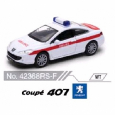 Машина металл 4.75" peugeot 207 инерц. открыв. двери в дисплее уп-12шт в кор.2*6уп