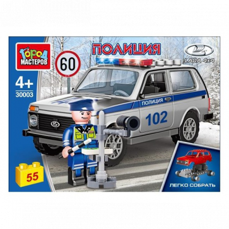 LADA конструктор лада 4х4 ДПС, 55 дет. Город мастеров в кор.2*40шт