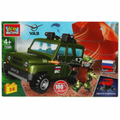 Конструктор UAZ HUNTER на парашюте, 56 дет. (легко собрать) Город мастеров в кор.2*18шт