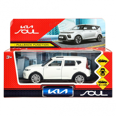 Машина металл KIA soul длина 12 см, двери, багаж., инерц, белый, кор. Технопарк в кор.2*36шт