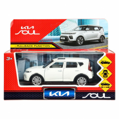 Машина металл KIA soul длина 12 см, двери, багаж., инерц, белый, кор. Технопарк в кор.2*36шт