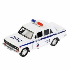 Машина металл ВАЗ-2106 ЖИГУЛИ длина 12 см, двери, багаж, инерц,бежевый, кор. Технопарк в кор.2*36шт