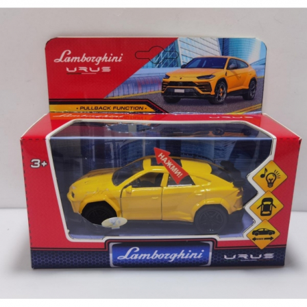 Машина металл свет-звук lamborghini urus 12см,св/зв, двер.инерц.,кор. Технопарк в кор.2*48шт