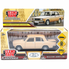 Машина металл LADA ваз-2105 1997 12 cm, двери, багаж, инерц., кор. Технопарк в кор.2*36шт