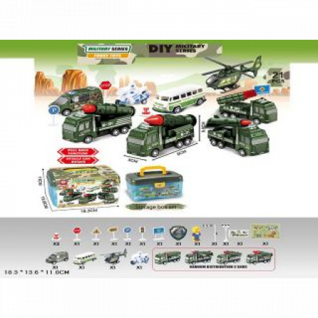 Машинки инерц.Военная техника 21 пред. в чемодане