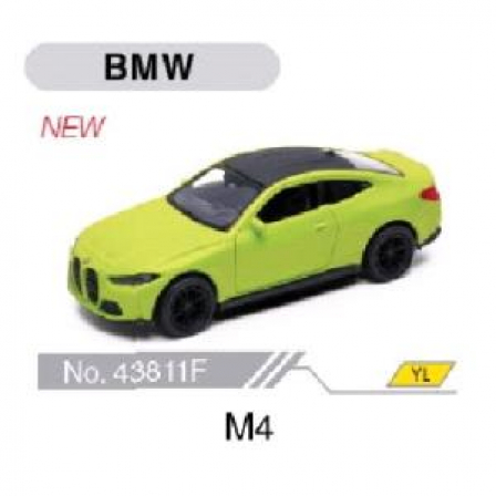 Машина металл 4.75" BMW m4 инерц. открыв. двери в дисплее уп-12шт в кор.2*6уп