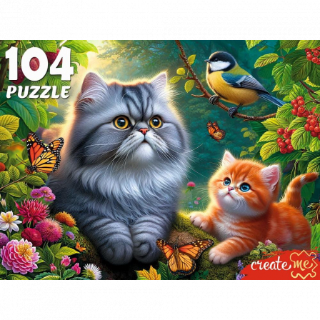 ПАЗЛЫ 104 эл. КОТИКИ С СИНИЦЕЙ