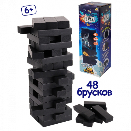 Игра "Башня.Высотка DARK"высота 24см,размер бруска:15*25*75 мм,48 эл.,в коробке
