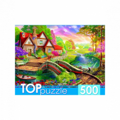 ПАЗЛЫ TOPpuzzle. 500 эл. Ф500-7013 ВОЛШЕБНЫЙ ДОМИК У МОСТА
