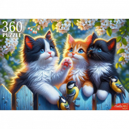 ПАЗЛЫ 360 эл. КОТЯТА С СИНИЧКАМИ