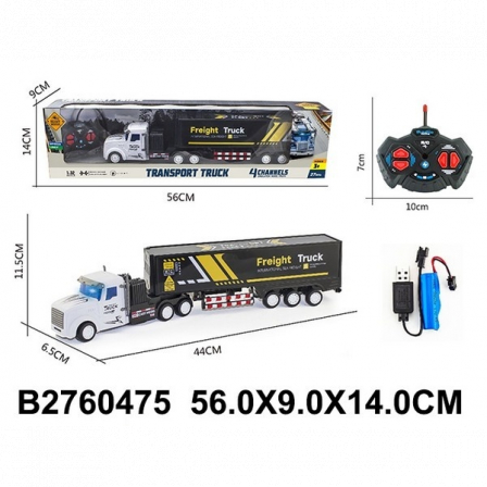 Грузовик р/у, USB, свет/звук. эффекты, М1:32, в/к 56*14*9 см