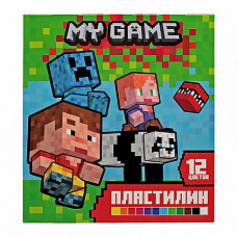 Пластилин 12 цветов My Game, 240 гр, стека пластиковая, картонная упаковка