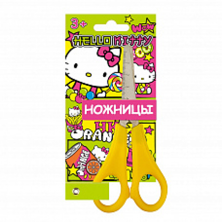Ножницы детские Hello Kitty 13 см, с закругленными концами, травмобезопасные, с линейкой. Цвет
