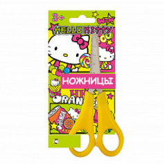 Ножницы детские Hello Kitty 13 см, с закругленными концами, травмобезопасные, с линейкой. Цвет