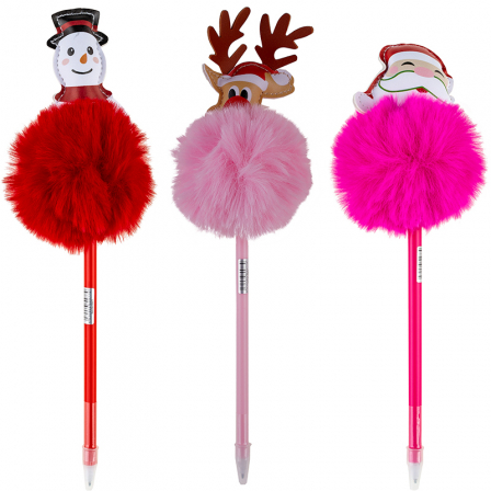 Ручка шариковая CHRISTMAS POMPOM синие чернила, 0,7 мм