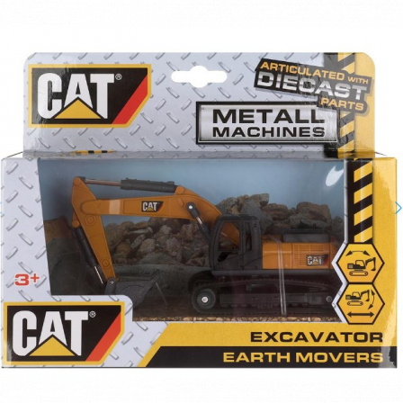 Модель металл ЭКСКАВАТОР лицензия cat 14см, подв. дет (ковш и корпус) - в кор.2*72шт
