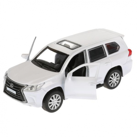 Машина мет. "LEXUS LX-570", длина 12 см, откр дв, багаж, инерц. БЕЛЫЙ Технопарк