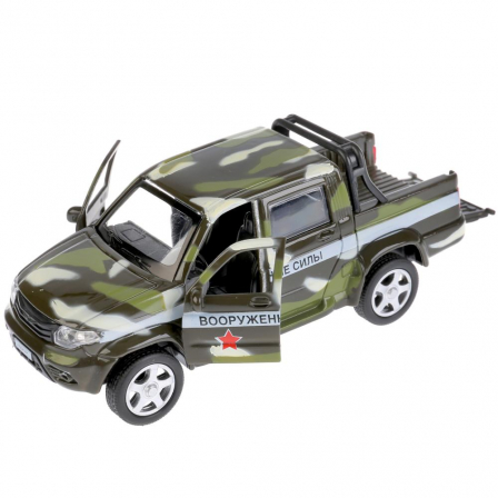Машина мет.UAZ PICKUP Военный 12см, окрыв.двери Технопарк.
