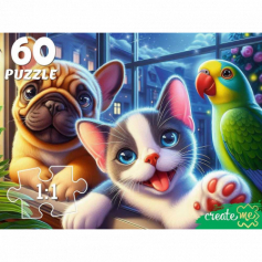 ПАЗЛЫ 60 элементов. НОЧНОЕ СЕЛФИ ПИТОМЦЕВ