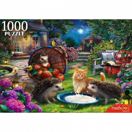 ПАЗЛЫ 1000 элементов. ЕЖИ И КОТЕНОК
