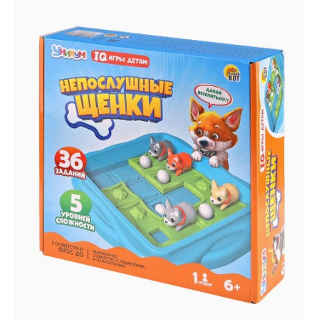 Игрушка развивающая. Головоломка. Непослушные щенки(5 уровней сложности, 36 заданий)