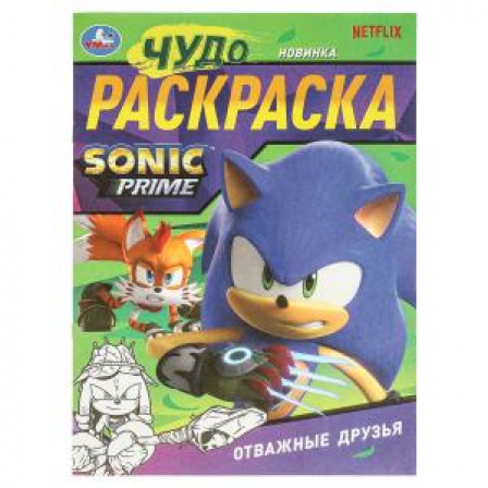 Раскраска Отважные друзья. Чудо-раскраска. 214х290 мм. Скрепка. 8 стр. Умка