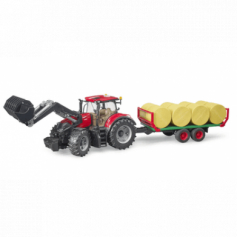 ***Трактор Case IH Optum 300CVX с погрузчиком, прицепом и 8 тюками