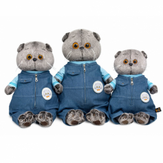 Игрушка Кот Басик в комбинезоне "Деним"