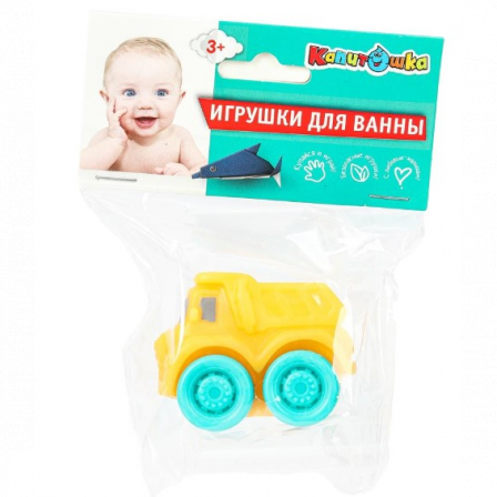 Игрушка для ванны машинка желтая в пак, КАПИТОШКА в кор.360шт