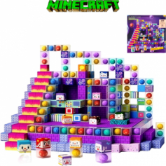 А Магнитный конструктор Майнкрафт 200pc (фиолет)