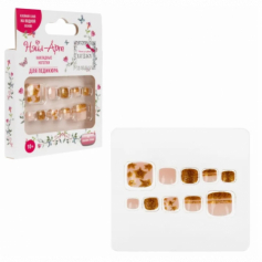 Lukky Нэйл-Арт наб. Pedicure style #8,Golden Stars,10 наклад.ногтей на клеевой основе,10+,кор.