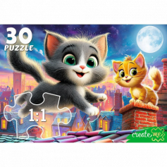 ПАЗЛЫ 30 элементов. КОТЯТА НА КРЫШЕ