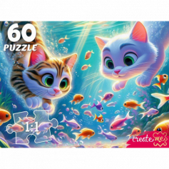 ПАЗЛЫ 60 элементов. КОТЯТА ПОД ВОДОЙ