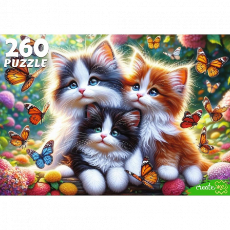 ПАЗЛЫ 260 элементов. КОТЯТА И БАБОЧКИ