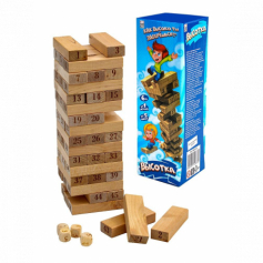 Деревянная игрушка. Игра "Башня. Высотка" (25см).
