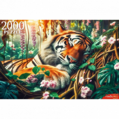 ПАЗЛЫ 2000 элементов. СПЯЩИЙ ТИГР