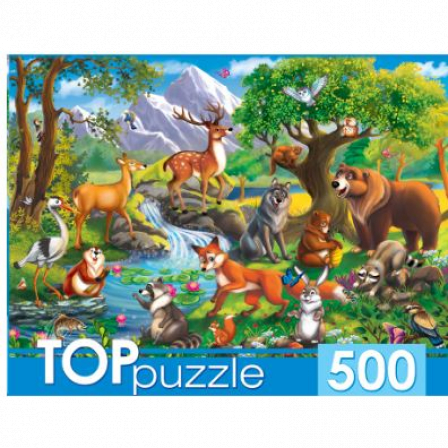 Пазлы 500 элементов. TOPpuzzle. ХТП500-4129 ЛЕСНЫЕ ЖИВОТНЫЕ