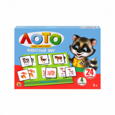 Лото пластиковое 24 фишки. Животный мир (ИН-0486)