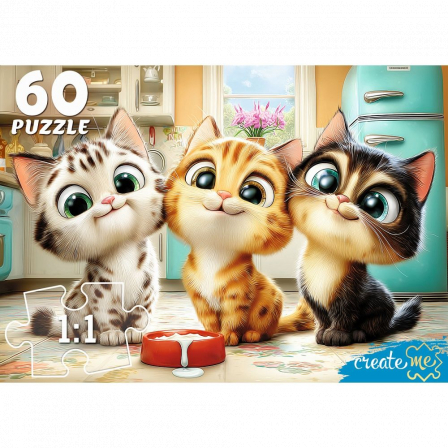 ПАЗЛЫ 60 элементов. Котята на кухне