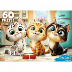 ПАЗЛЫ 60 элементов. Котята на кухне