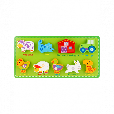 Деревянная игрушка. Рамка-вкладыш "Ферма" 30х15х1,3см) (арт. ИД-0198)