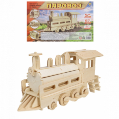 Сборная модель из дерева. ПАРОВОЗ (Арт. СМ-1014-А4)