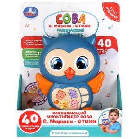 Развивающая игрушка мультиплеер сова, стихи Маршак в кор. Умка в кор.2*60шт