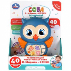 Развивающая игрушка мультиплеер сова, стихи Маршак в кор. Умка в кор.2*60шт