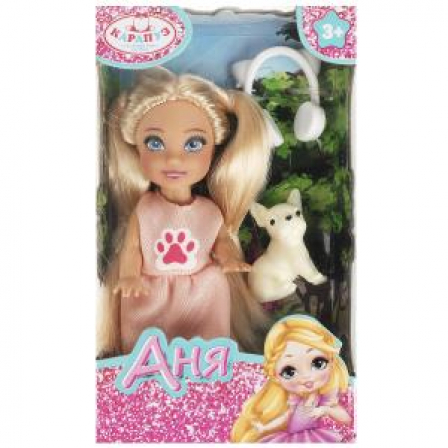 Кукла Аня 12 см, пит., акс., кор. КАРАПУЗ в кор.120шт