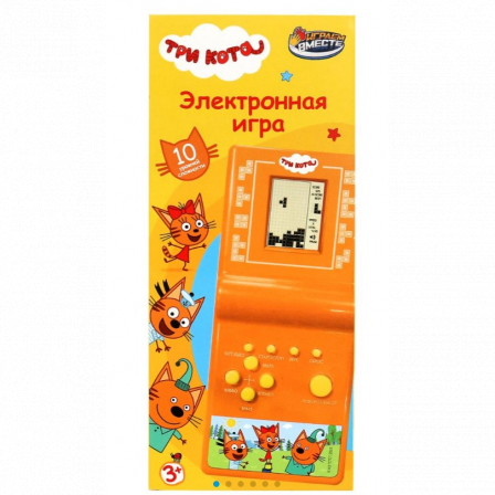 Электронная логическая игра Три Кота кор.7*14,5*2см ИГРАЕМ ВМЕСТЕ в кор.2*144шт