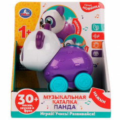 Музыкальная каталка панда КОТЕ ТВ 30 песен,звуков,фраз.свет.кор.бат. Умка в кор.60шт