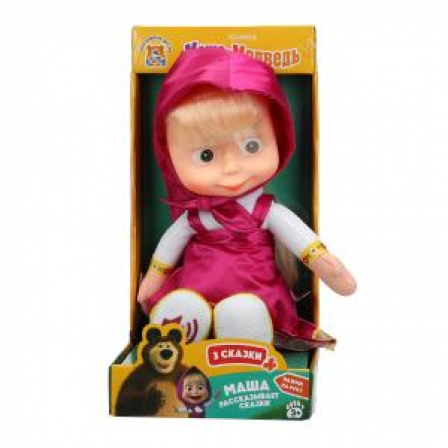 Игрушка мягкая Маша и Медведь рассказывает 3 сказки, 30см,муз.чип,в кор. МУЛЬТИ-ПУЛЬТИ в кор.12шт