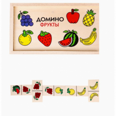 Деревянная игрушка. Домино (9х16,5) "ФРУКТЫ" (арт.ИД-1473)